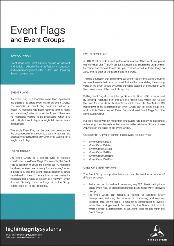Event Flags Rtos RTOS Tutorials - Real Time Operating Systems Examples and Information